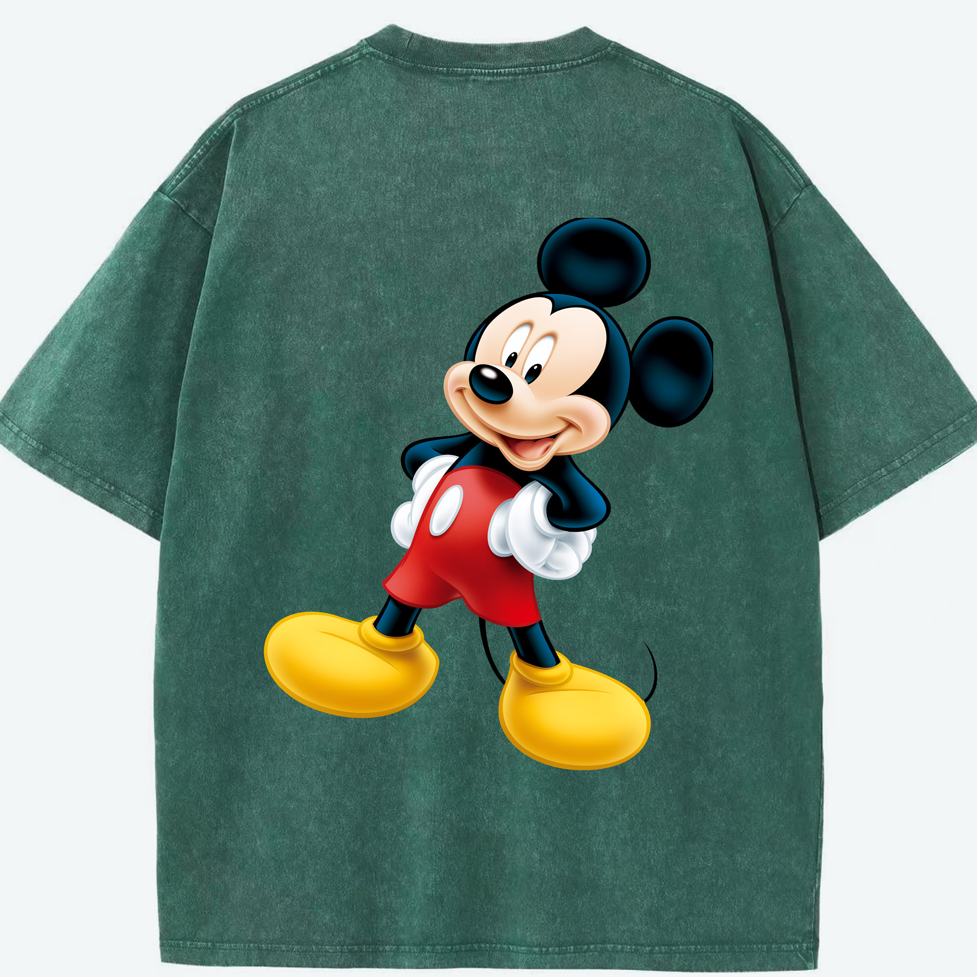 （画像用） ミッキーマウス Mickey Mouse 綿100% ヴィンテージ風 半袖Tシャツ（背面プリント）